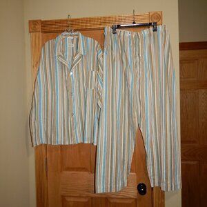 Vintage Men's Size 2XL Stripe Pajama Set by ELY Long Sleeve Top Shirt & Pants
